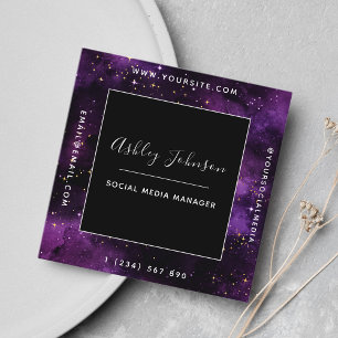 Cartão De Visita Quadrado Estimulos do Espaço Moderno das Mídias Sociais em 