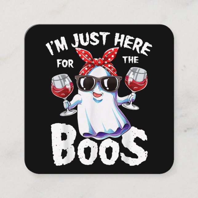 Cartão De Visita Quadrado Estou aqui só para as mulheres do Boos Halloween (Frente)