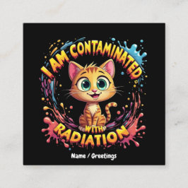 Cartão De Visita Quadrado Estou Contaminado com Meme de Gato Japonês de Radi