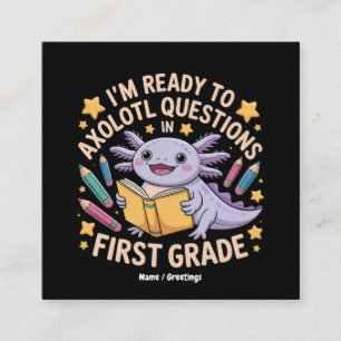 Cartão De Visita Quadrado Estou pronto para perguntas sobre Axolotl na prime