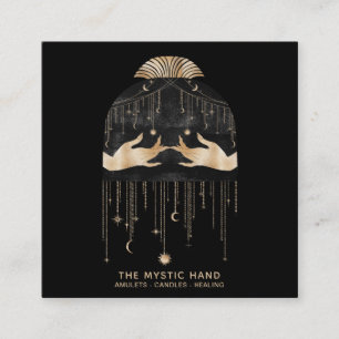 Cartão De Visita Quadrado *~* Estrelas Cósmicas do Universo Mãos Místicas Lu