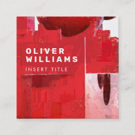 Cartão De Visita Quadrado Estrutura de Abstrato vermelho profissional modern