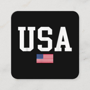 Cartão De Visita Quadrado EUA Bandeira Patriótica Americana Para Homens Meni