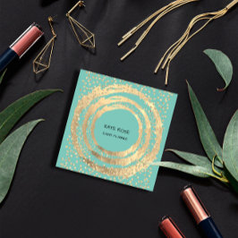 Cartão De Visita Quadrado Event Planner Music Media Fashion Blogger Mint