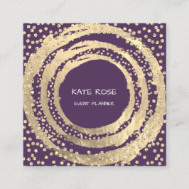 Cartão De Visita Quadrado Event Planner Music Media Fashion Blogger Purple