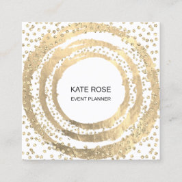 Cartão De Visita Quadrado Event Planner Music Media Fashion Blogger White