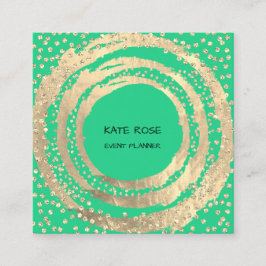 Cartão De Visita Quadrado Event Planner Music Media Fashion BloggerMint Gree