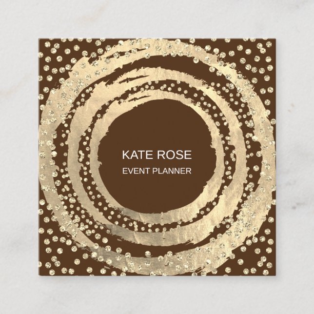 Cartão De Visita Quadrado Evento Planejador de Música Blogueiro de Moda Brow (Frente)