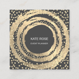 Cartão De Visita Quadrado Evento Planejador Música Multimédia Cinza do Blogu
