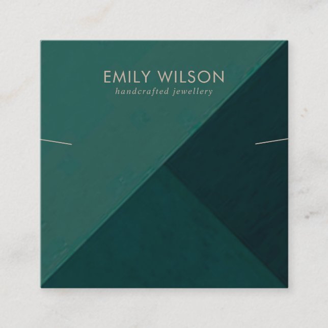 CARTÃO DE VISITA QUADRADO EXIBIÇÃO DA BRACELET DO TRIÂNGULO VERDE DO FRASCO (Frente)