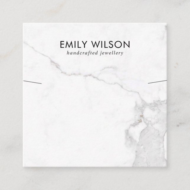 CARTÃO DE VISITA QUADRADO EXIBIÇÃO DA BRACELET NECKLACE DO CALACATTA MARBLE  (Frente)