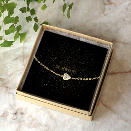 Cartão De Visita Quadrado Exibição de Bracelete no Starnight Negro