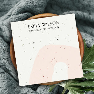 CARTÃO DE VISITA QUADRADO EXIBIÇÃO DE COURO ABSTRATO CERAMIC BLUSH PEACH S