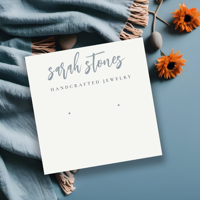 Cartão De Visita Quadrado Exibição de Leitura Branca de Cinzas Pretas com Sc (Criador carregado)