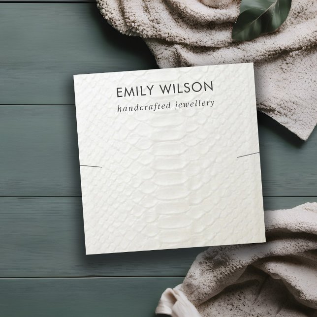 CARTÃO DE VISITA QUADRADO EXIBIÇÃO DE NECKLACE BRACELET DE TEXTURA BRANCA (Criador carregado)