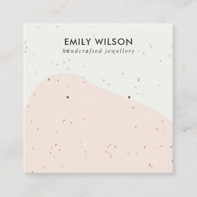 CARTÃO DE VISITA QUADRADO EXIBIÇÃO DE OUTRER DO ESTUDO DE ONDA CÉRAMICA ABST (Frente)