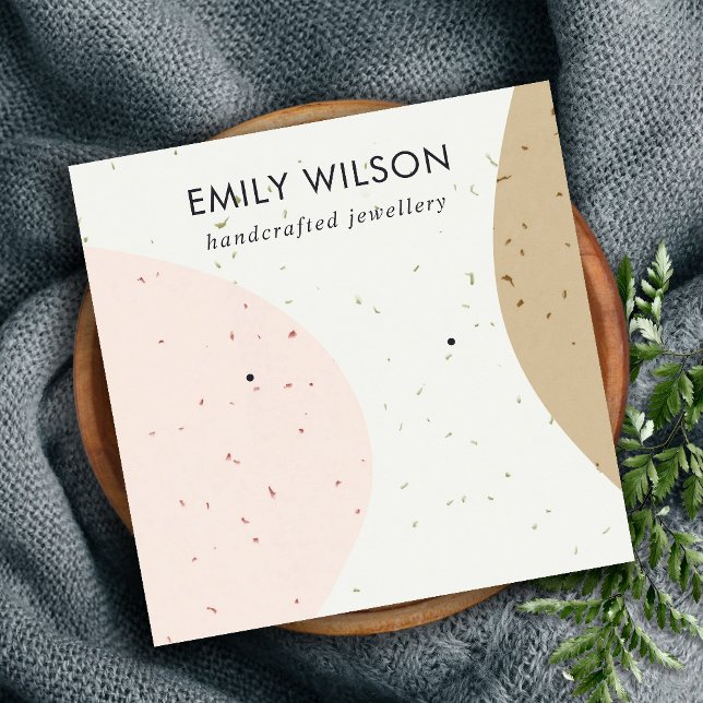 CARTÃO DE VISITA QUADRADO EXIBIÇÃO DE OUTROS ESTUDOS DE OCHRE CÉRAMICA ABSTR (Criador carregado)