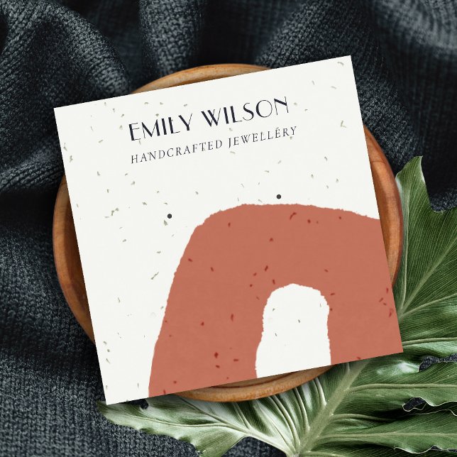 Cartão De Visita Quadrado EXIBIÇÃO DE OUTROS ESTUDOS DE TERRACOTA abstrato C (Criador carregado)