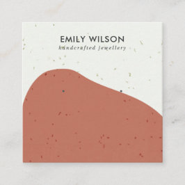 CARTÃO DE VISITA QUADRADO EXIBIÇÃO DE OUTROS ESTUDOS DO ABSTRCT TERRACOTTA R