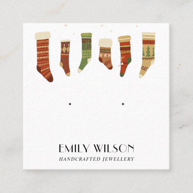 CARTÃO DE VISITA QUADRADO EXIBIÇÃO DE OUVIDO DE ESTUDO DE ESTUDO DE ESTOQUE  (Frente)