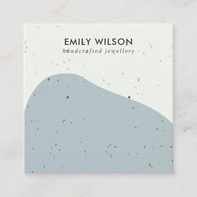 CARTÃO DE VISITA QUADRADO EXIBIÇÃO DE OUVIR ESTUDO DE CINZA CERÂMICA ABSTRTA (Frente)