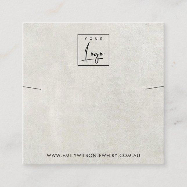 CARTÃO DE VISITA QUADRADO EXIBIÇÃO DO NECKLACE BRACELET DE CINZAS BRANCAS (Frente)