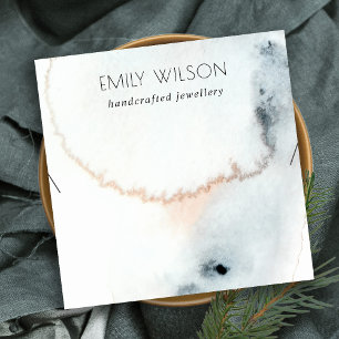 CARTÃO DE VISITA QUADRADO EXIBIÇÃO DO NECKLACE DE ONDAS DE ÁGUA DOURADA AQUA