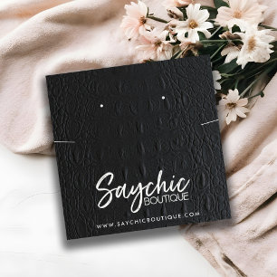 CARTÃO DE VISITA QUADRADO EXIBIÇÃO DO NECKLACE NECKLACE DE TEXTURA PRETA