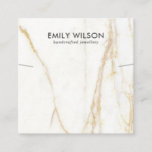CARTÃO DE VISITA QUADRADO EXIBIÇÃO DOURADA DA BRACELET DE NECKLACE MARBLE 