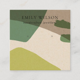 CARTÃO DE VISITA QUADRADO EXIBIÇÃO MODERNA DE OUVIMENTO DO KRAFT VERDE LIMÃO