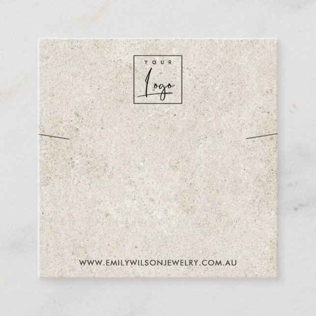 CARTÃO DE VISITA QUADRADO EXIBIÇÃO RUSTICA DE BRACELET DE NECKLACE DE STUCCO (Frente)