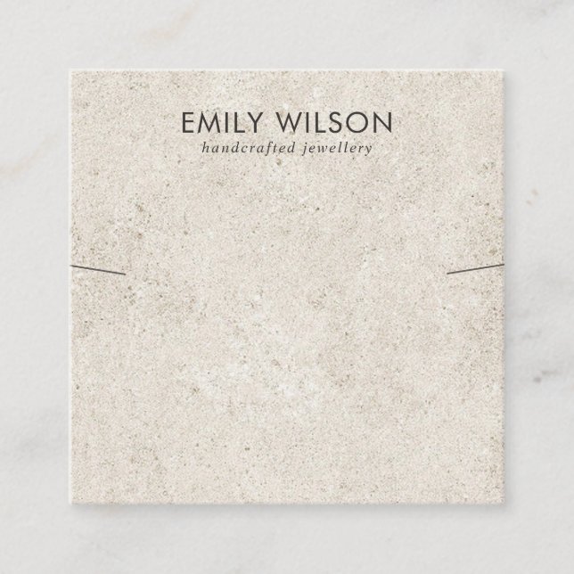 CARTÃO DE VISITA QUADRADO EXIBIÇÃO RUSTICA DE BRACELET DE NECKLACE DE STUCCO (Frente)