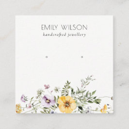 Cartão De Visita Quadrado Exposição de Orelha Lilac de Flor Amarelo