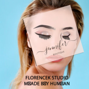 Cartão De Visita Quadrado Extensão de Eyelashes de Reativação Profissiona