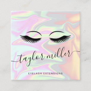 Cartão De Visita Quadrado Extensões holográficas holográficas modernas e ele