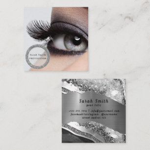 Cartão De Visita Quadrado Eyelash Extension Salon Beauty Lash