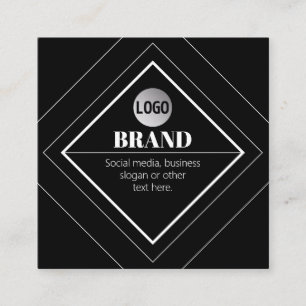 Cartão De Visita Quadrado Faça o Upload do Seu Logotipo e Design de Texto Pe