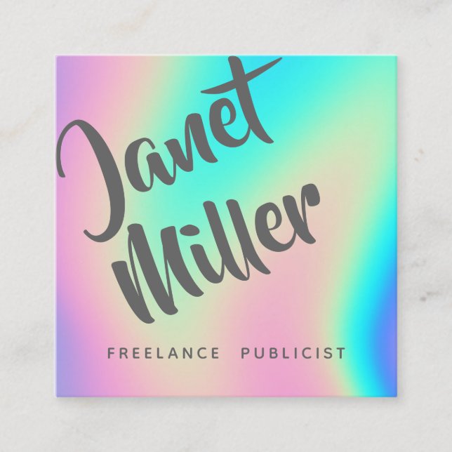 Cartão De Visita Quadrado Faça seu próprio Abstrato de arco-íris Na moda col (Frente)