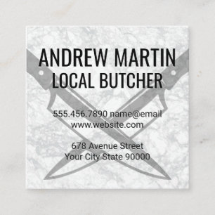 Cartão De Visita Quadrado Facas Cruzadas