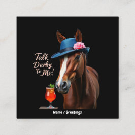 Cartão De Visita Quadrado Fale Com Derby Para Mim, Engraçada Citação De Cava