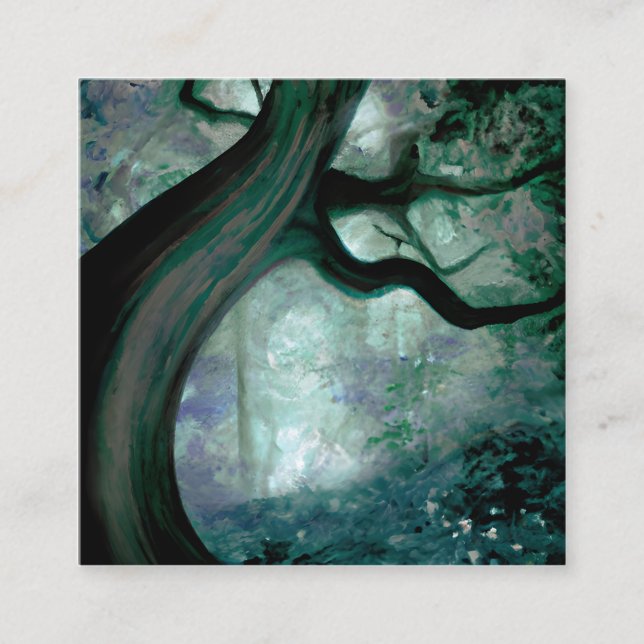 Cartão De Visita Quadrado Fantasy Tree (Frente)