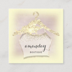 Cartão De Visita Quadrado Fashion Compra Diamante Dourado