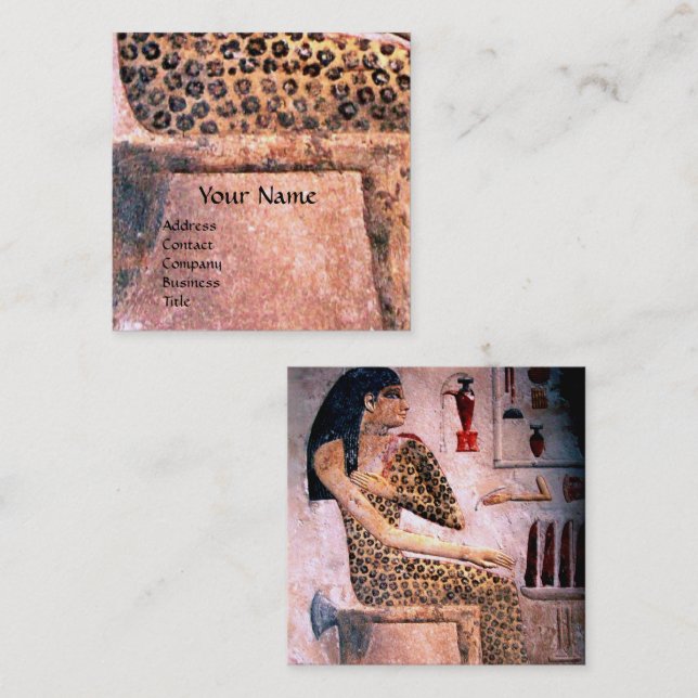 Cartão De Visita Quadrado FASHION E BELEZA DO ANTIGO EGITO A Rosa (Frente/Verso)