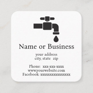 Cartão De Visita Quadrado Faucet de fuga