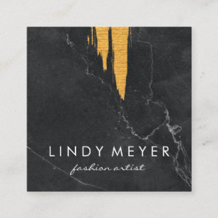 Cartão De Visita Quadrado Faux Dourado, Bruto  Sábado