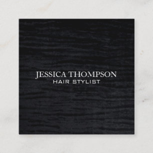 Cartão De Visita Quadrado Faux Velvet Black Impressão