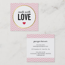 FEITO COM LOVE empacotamento fofo cromo preto