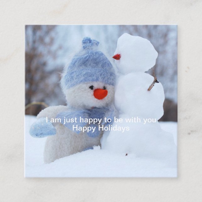 Cartão De Visita Quadrado Feliz com você (Frente)