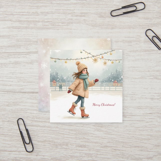 Cartão De Visita Quadrado Feliz Natal! (Frente/Verso In Situ)