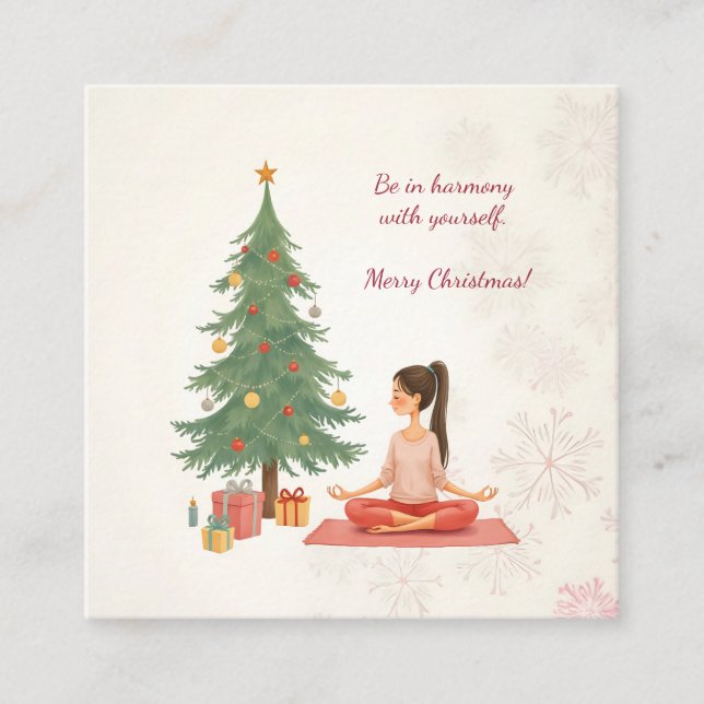 Cartão De Visita Quadrado Feliz Natal! (Frente)